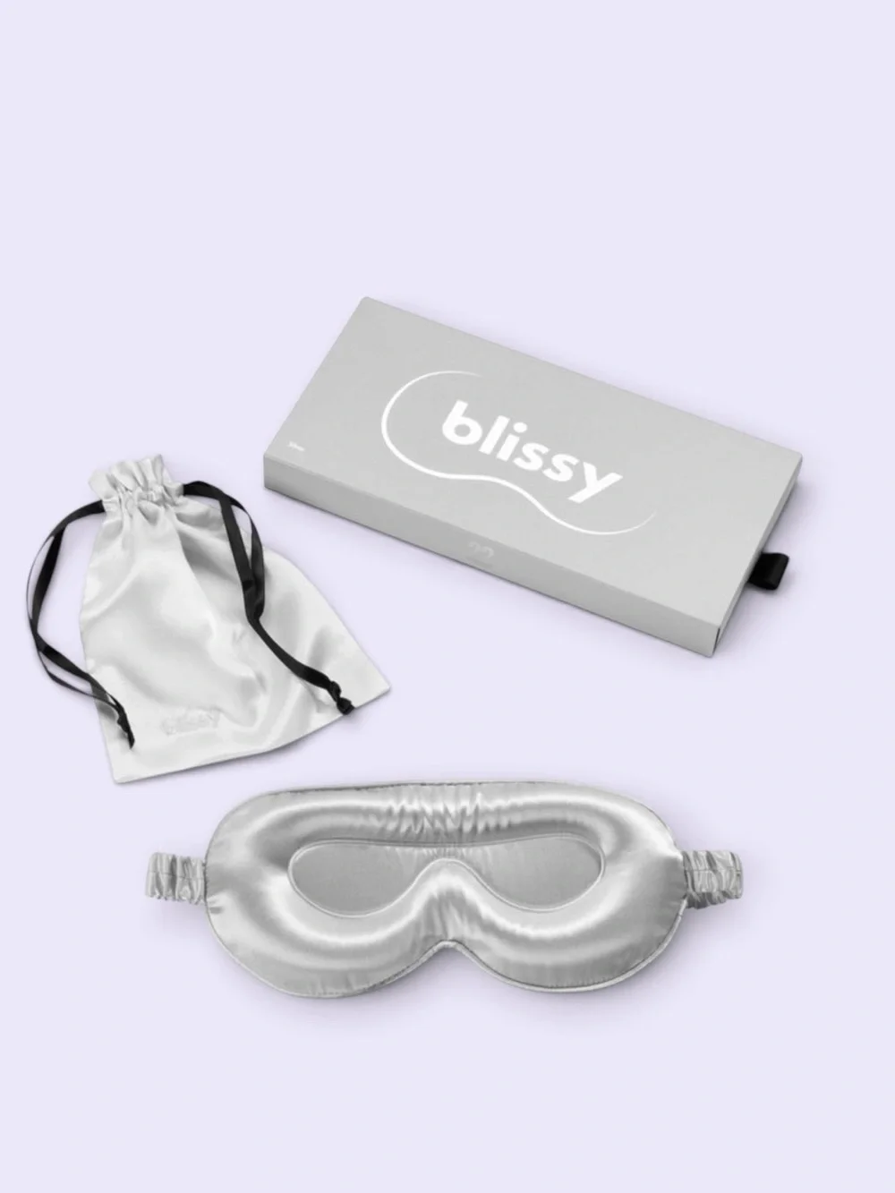 Blissy Profile Satin Sleep Mask with Storage Pouch